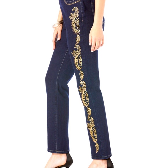 Romans Embroidered Bootcut Jeans - Picture 1 of 6